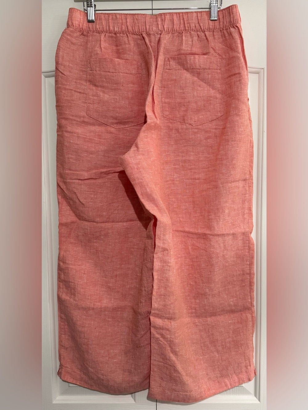 2 for $25 Pants Cynthia Rowley Cropped Wide Leg Pants Coral Red Size L EUC - Picture 3 of 4